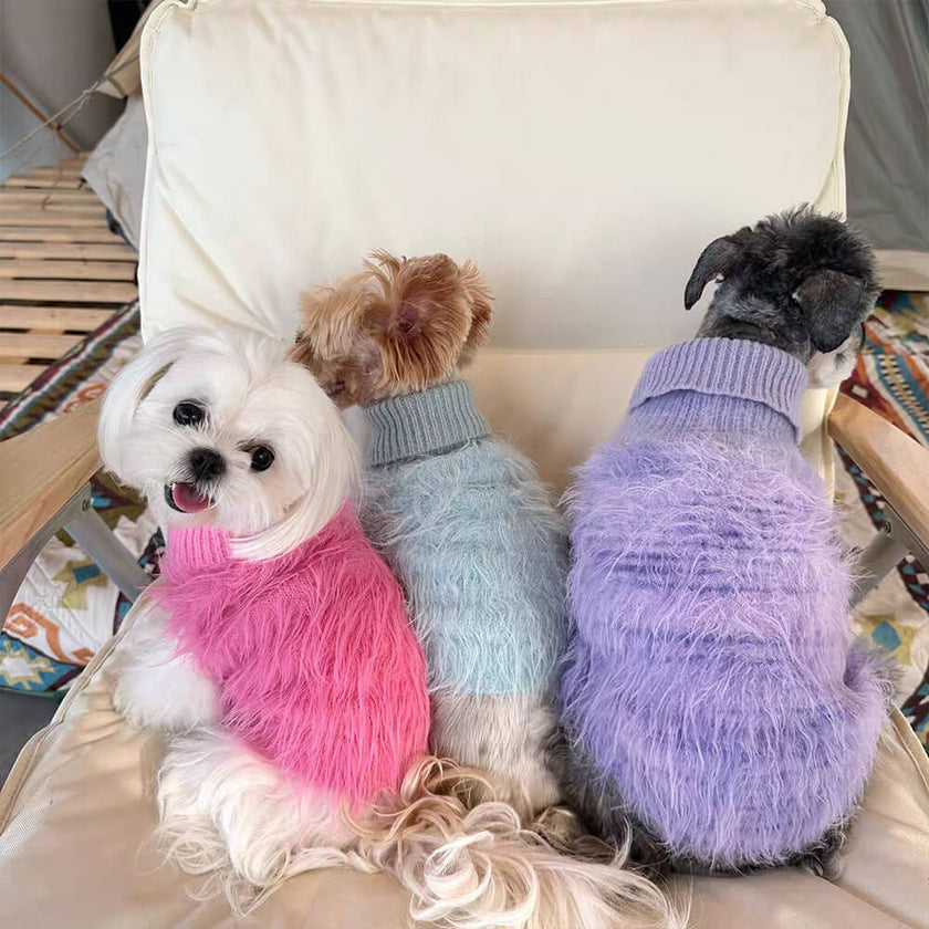 Flauschiger Rollkragenpullover für Hunde